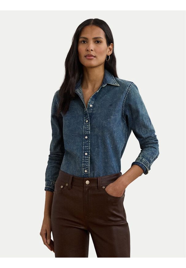 Lauren Ralph Lauren - LAUREN RALPH LAUREN Koszula jeansowa 200971084001 Niebieski Classic Fit. Kolor: niebieski. Materiał: bawełna