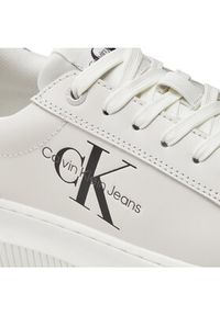 Calvin Klein Jeans Sneakersy Chunky Cupsole Laceup Lth Ml Mtl YW0YW01476 Biały. Kolor: biały