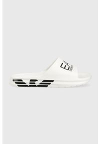 EA7 Emporio Armani klapki XBP008 XK337 D611 męskie kolor biały. Kolor: biały. Materiał: materiał, guma #1