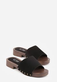 Renee - Czarne Klapki z Nitami Lephiaphe. Okazja: na co dzień. Kolor: czarny. Wzór: aplikacja. Sezon: lato. Styl: casual, elegancki #8