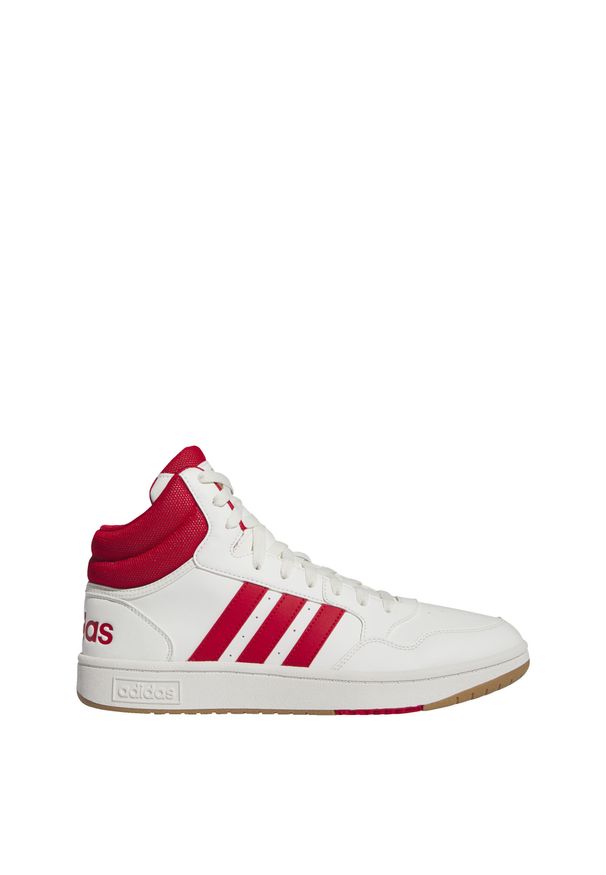 Buty do koszykówki dla dorosłych Adidas Hoops 3.0 Mid Lifestyle Basketball. Kolor: czerwony, wielokolorowy, biały, brązowy. Sport: koszykówka