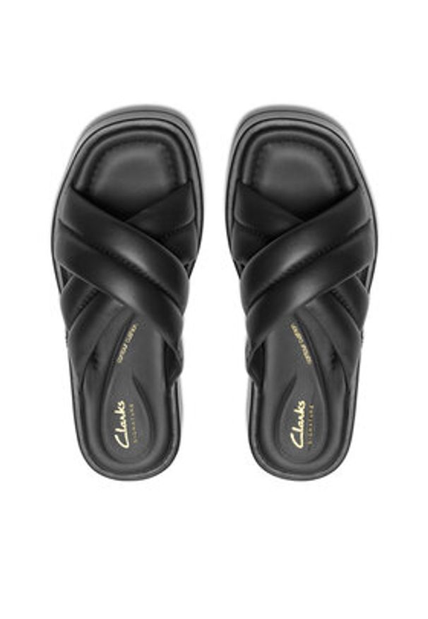 Clarks Klapki Alda Glide 26179276 Czarny. Kolor: czarny. Materiał: skóra