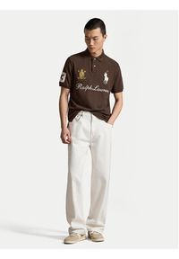 Polo Ralph Lauren Polo 710B20009002 Brązowy Regular Fit. Typ kołnierza: polo. Kolor: brązowy. Materiał: bawełna #5