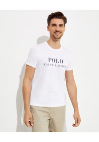 Ralph Lauren - RALPH LAUREN - Biały t-shirt z logo Regular Fit. Typ kołnierza: polo. Kolor: biały. Materiał: bawełna. Wzór: nadruk #1