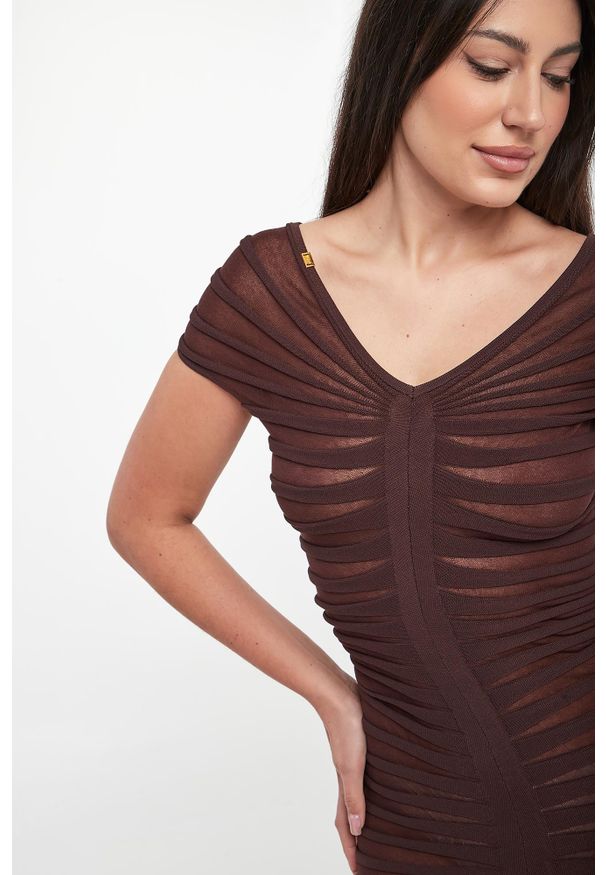 Elisabetta Franchi - Sukienka midi prążkowana ELISABETTA FRANCHI. Materiał: prążkowany. Długość: midi