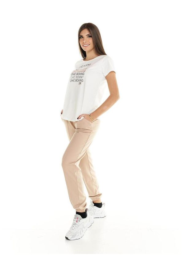 LEONE 1947 APPAREL - Damska koszulka Leone z krótkim rękawem Winter Chic Boxing. Kolor: biały. Materiał: tkanina. Długość rękawa: krótki rękaw. Długość: krótkie. Sport: fitness