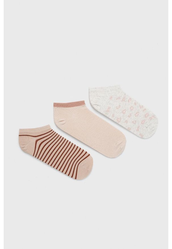 GAP - Skarpetki (3-pack). Kolor: beżowy. Materiał: poliester