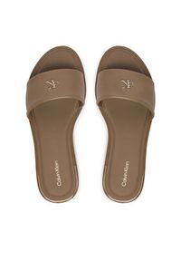 Calvin Klein Klapki Round Flat Sndl Lth Bar Hw 2 HW0HW02925 Beżowy. Kolor: beżowy. Materiał: skóra #4
