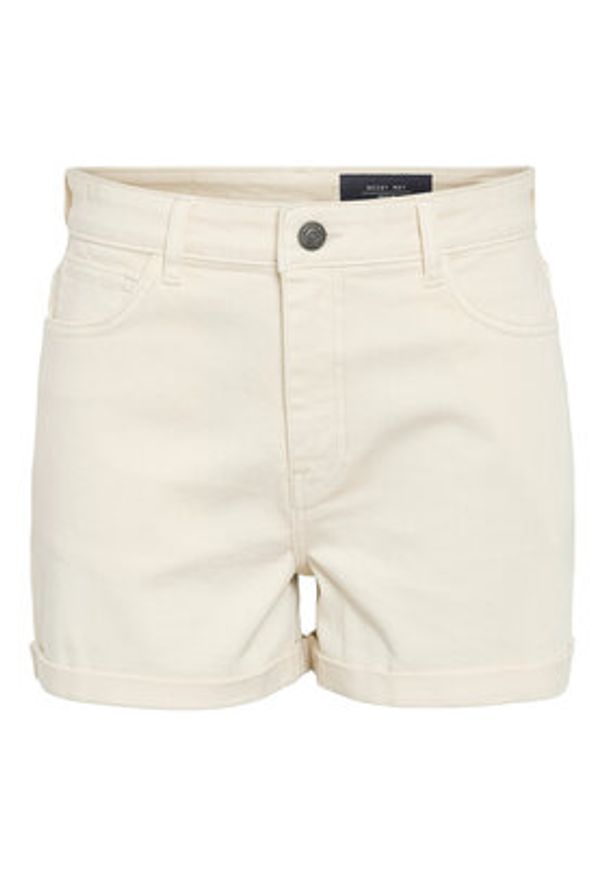 Noisy may - Noisy May Szorty jeansowe Moni 27029546 Beżowy Slim Fit. Kolor: beżowy. Materiał: bawełna