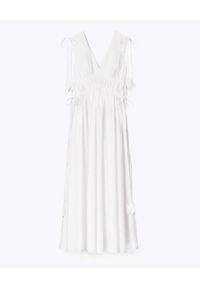 Tory Burch - TORY BURCH - Biała sukienka z wiązaniem. Kolor: biały. Materiał: bawełna. Długość rękawa: na ramiączkach. Długość: maxi #2