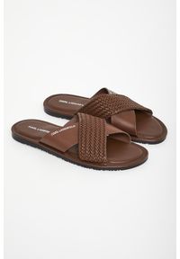 Karl Lagerfeld - Klapki męskie skórzane KARL LAGERFELD. Materiał: skóra #1