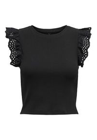 only - ONLY Top Mathilda 15308890 Czarny Regular Fit. Kolor: czarny. Materiał: bawełna #6