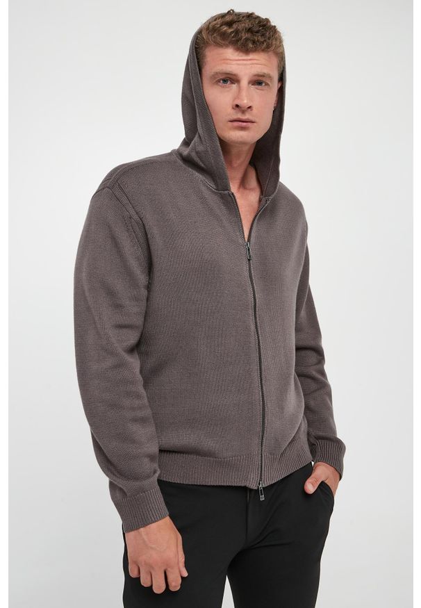 Armani Exchange - Sweter męski z wełną dziewiczą ARMANI EXCHANGE. Materiał: wełna