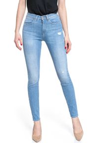 Wrangler - WRANGLER HIGH RISE SKINNY INDIGO BEACHES W27HGU241 112128082. Stan: podwyższony