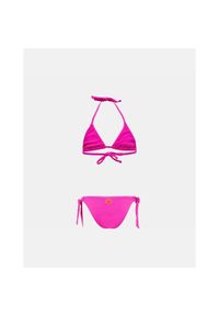 Puma - Strój kąpielowy dziewczęcy Sundek Mini Yuma dwuczęściowy. Typ kołnierza: polo. Kolor: różowy. Materiał: poliamid, elastan. Sport: piłka nożna #2