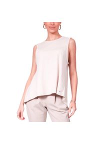 Koszulka sportowa damska Superdry Flex Loose Open Back Tank top. Kolor: beżowy. Materiał: poliester, bawełna. Sport: turystyka piesza, fitness