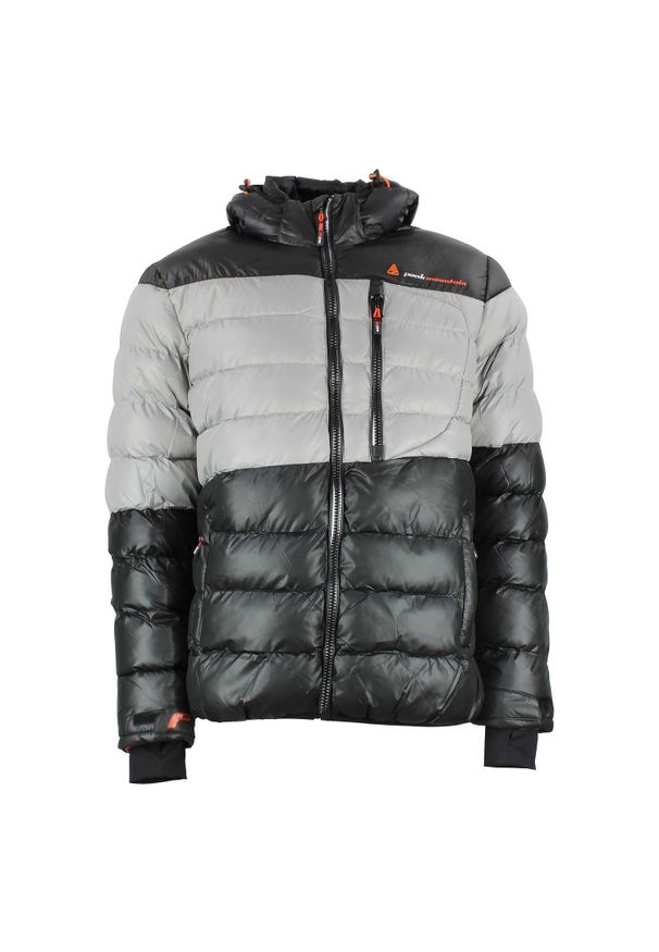 PEAK MOUNTAIN - Kurtka narciarska Peak Mountain Captin. Kolor: szary, wielokolorowy, czarny. Materiał: puch. Sezon: zima. Styl: wakacyjny