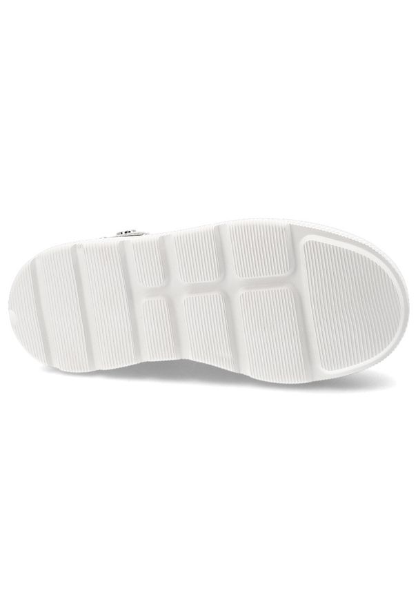 Klapki damskie S.Barski, ze skóry naturalnej licowej ażurowa cholewka platforma sznurowane styl casual, białe, LR61-7088. Okazja: na co dzień. Kolor: biały. Materiał: skóra. Wzór: ażurowy. Obcas: na platformie. Styl: casual