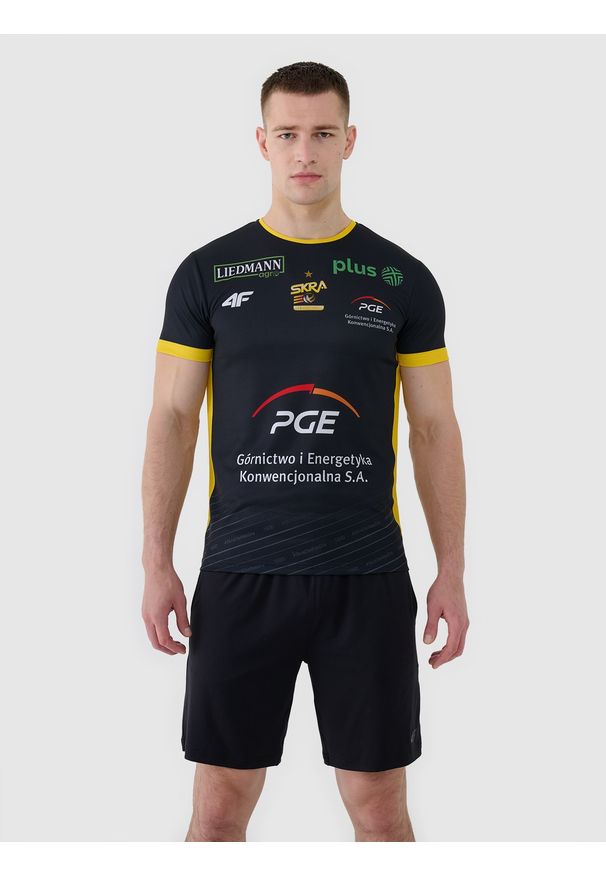 4f - 4F Koszulka meczowa replika wyjazdowa z sezonu 2024/25 męska 4F x PGE GiEK Skra Bełchatów - multikolor XS. Kolor: wielokolorowy. Materiał: dzianina, włókno, materiał, syntetyk. Wzór: gładki, ze splotem. Styl: klasyczny, sportowy
