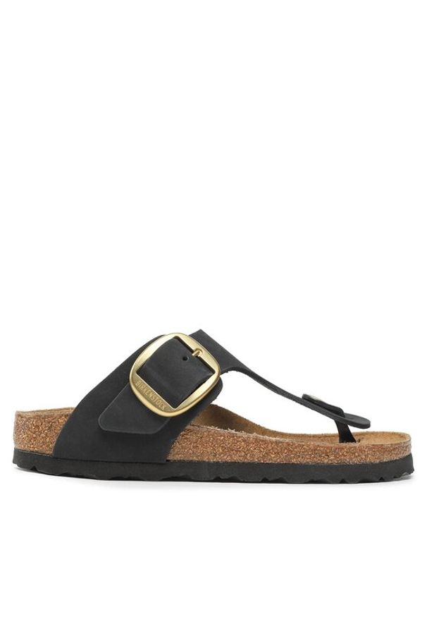 Birkenstock Japonki Gizeh Big Buckle 1024107 Czarny. Kolor: czarny. Materiał: skóra, nubuk