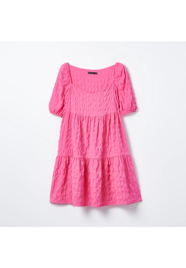 Mohito - Sukienka mini z falbanami - Pink. Długość: mini