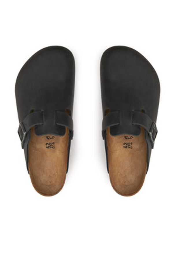 Birkenstock Klapki Boston Bs 0059461 Czarny. Kolor: czarny. Materiał: nubuk, skóra