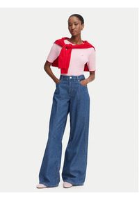 TOMMY HILFIGER - Tommy Hilfiger Sweter Fine Gg Cable Boat WW0WW50103 Różowy jasny Regular Fit. Kolor: różowy. Materiał: bawełna #4