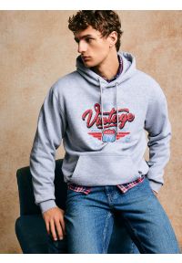 Big-Star - Bluza męska z kapturem z nadrukiem szara Luka 901. Okazja: na co dzień. Typ kołnierza: kaptur. Kolor: szary. Materiał: dzianina. Wzór: nadruk. Styl: klasyczny, sportowy, casual