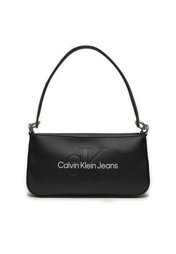 Calvin Klein Jeans Torebka Sculpted Shoulder Pouch25 Mono K60K610679 Czarny. Kolor: czarny. Materiał: skórzane