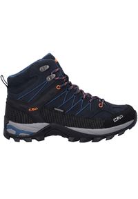 Buty trekkingowe męskie CMP Rigel Mid Wp. Kolor: wielokolorowy, niebieski, czarny. Materiał: guma, zamsz, skóra, tkanina