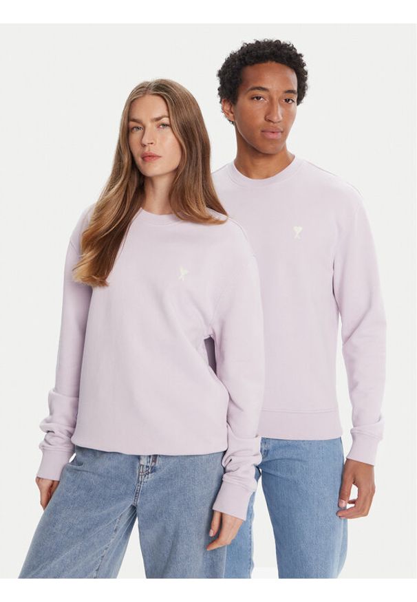 AMI PARIS - AMI Paris Bluza HSW060.730 Fioletowy Regular Fit. Kolor: fioletowy. Materiał: bawełna