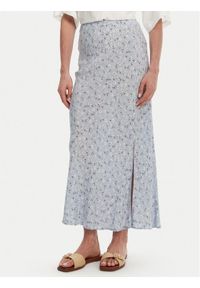 Pieces Spódnica midi Nya 17147811 Błękitny Regular Fit. Kolor: niebieski. Materiał: wiskoza