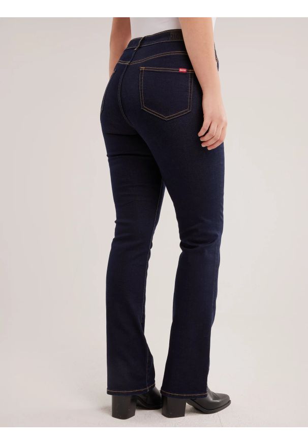 Big-Star - Jeansy damskie granatowe Adela Bootcut 505. Kolor: niebieski