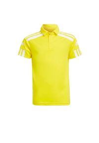 Koszulka polo piłkarska dla dzieci Adidas Squadra 21. Typ kołnierza: polo. Kolor: biały, wielokolorowy, żółty
