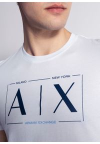 Koszulka męska biała Armani Exchange 3LZTBT ZJA5Z 1100. Kolor: biały