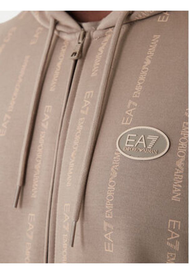 EA7 Emporio Armani Bluza 7M001392 AF12660 F1030 Beżowy Regular Fit. Kolor: beżowy. Materiał: syntetyk, bawełna