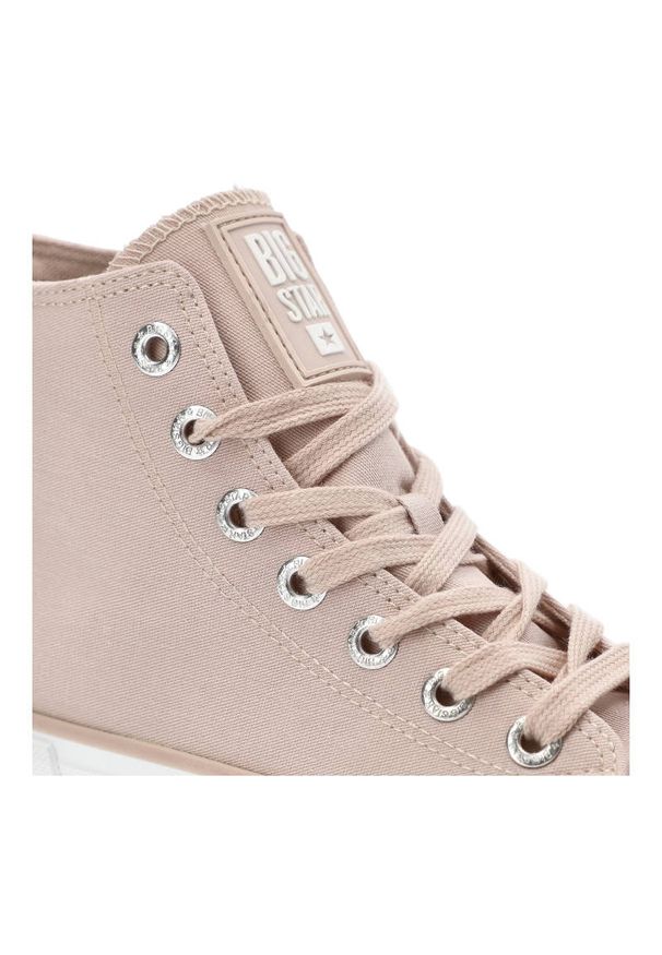 Big-Star - Różowe Trampki Big Star Modne Buty Damskie. Okazja: na co dzień. Kolor: różowy. Materiał: materiał. Szerokość cholewki: normalna. Wzór: gładki. Styl: casual