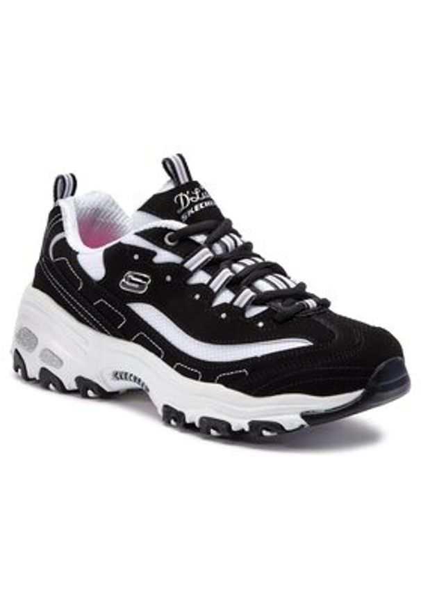skechers - Skechers Sneakersy D'lites Biggest Fan 11930/BKW Czarny. Kolor: czarny. Materiał: skóra, syntetyk