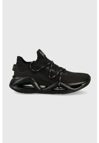 EA7 Emporio Armani sneakersy kolor czarny. Nosek buta: okrągły. Zapięcie: sznurówki. Kolor: czarny. Materiał: guma. Obcas: na platformie