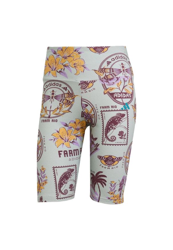 Adidas - Szorty rowerowe adidas X Farm. Kolor: fioletowy, szary, wielokolorowy