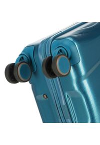 Wittchen - Średnia walizka z polikarbonu geometryczna. Kolor: niebieski. Materiał: guma. Wzór: geometria #8