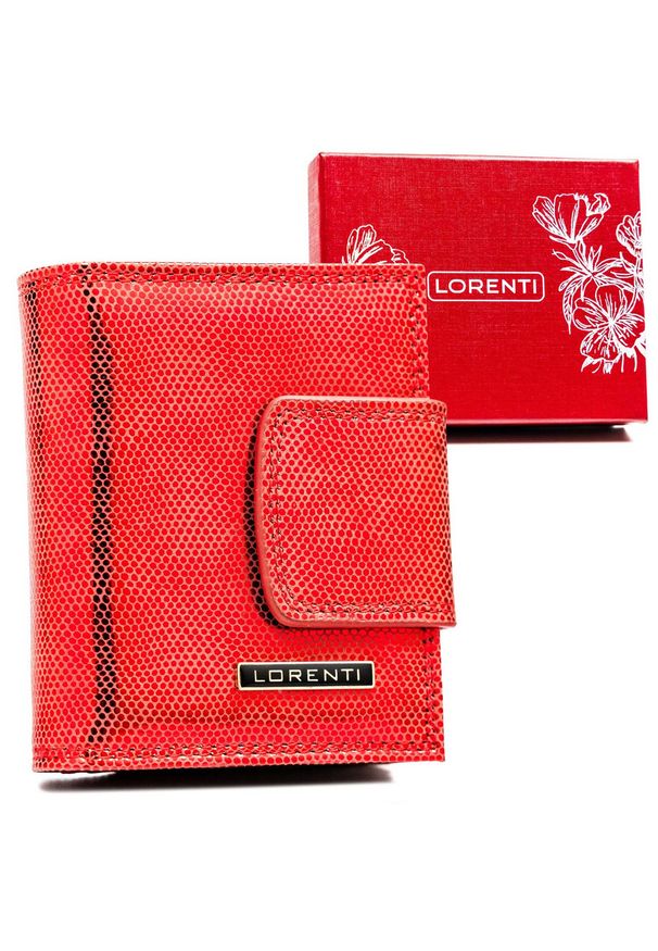 LORENTI - Portfel damski Lorenti 42329-CEK czerwony. Kolor: czerwony