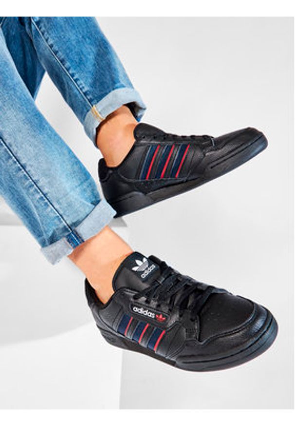 Adidas - adidas Sneakersy Continental 80 Stripes FX5091 Czarny. Kolor: czarny. Materiał: skóra