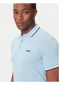 BOSS Polo Paddy 50469055 Błękitny Regular Fit. Typ kołnierza: polo. Kolor: niebieski. Materiał: bawełna #5