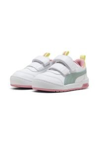 Tenisówki Puma Model Multiflex 2 Color V I Kolor Biały. Kolor: zielony, biały, wielokolorowy. Materiał: syntetyk, tkanina. Sport: turystyka piesza