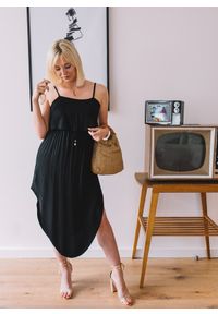 Fanaberia.com - Sukienka Nathalie black. Długość rękawa: na ramiączkach. Typ sukienki: asymetryczne #1