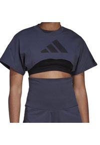 Koszulka sportowa damska Adidas Yoga Tee. Kolor: fioletowy, niebieski. Materiał: bawełna