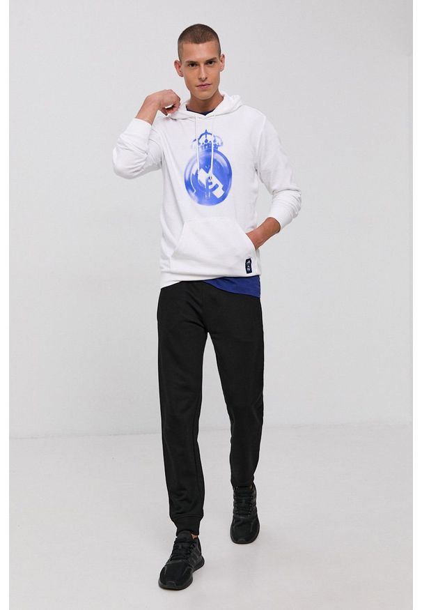 adidas Performance Bluza GR4247 męska kolor biały z kapturem z nadrukiem. Okazja: na co dzień. Typ kołnierza: kaptur. Kolor: biały. Materiał: poliester, dzianina. Wzór: nadruk. Styl: casual