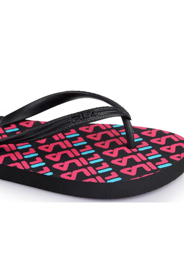 Japonki damskie Fila TROY LOGO SLIPPER. Kolor: czarny, różowy, wielokolorowy. Styl: sportowy
