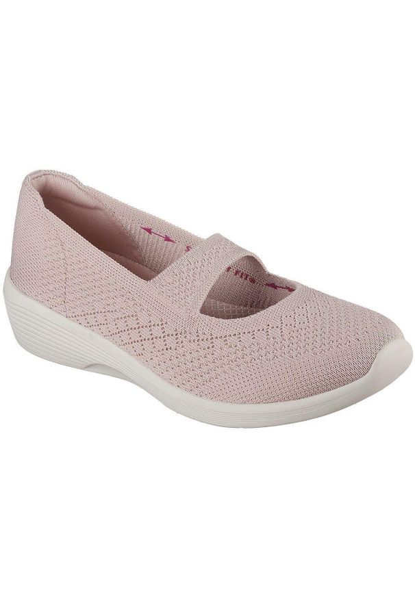 skechers - Baleriny damskie Skechers Arya Lovesome. Kolor: różowy. Materiał: materiał